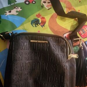 Steve Madden Embossed Black Crossbody Bag